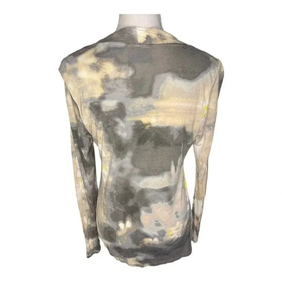 Simply Vera Vera‎ Wang Medium V-Neck Soft Watercolor Design Long Sleeved Top - Picture 2 of 5